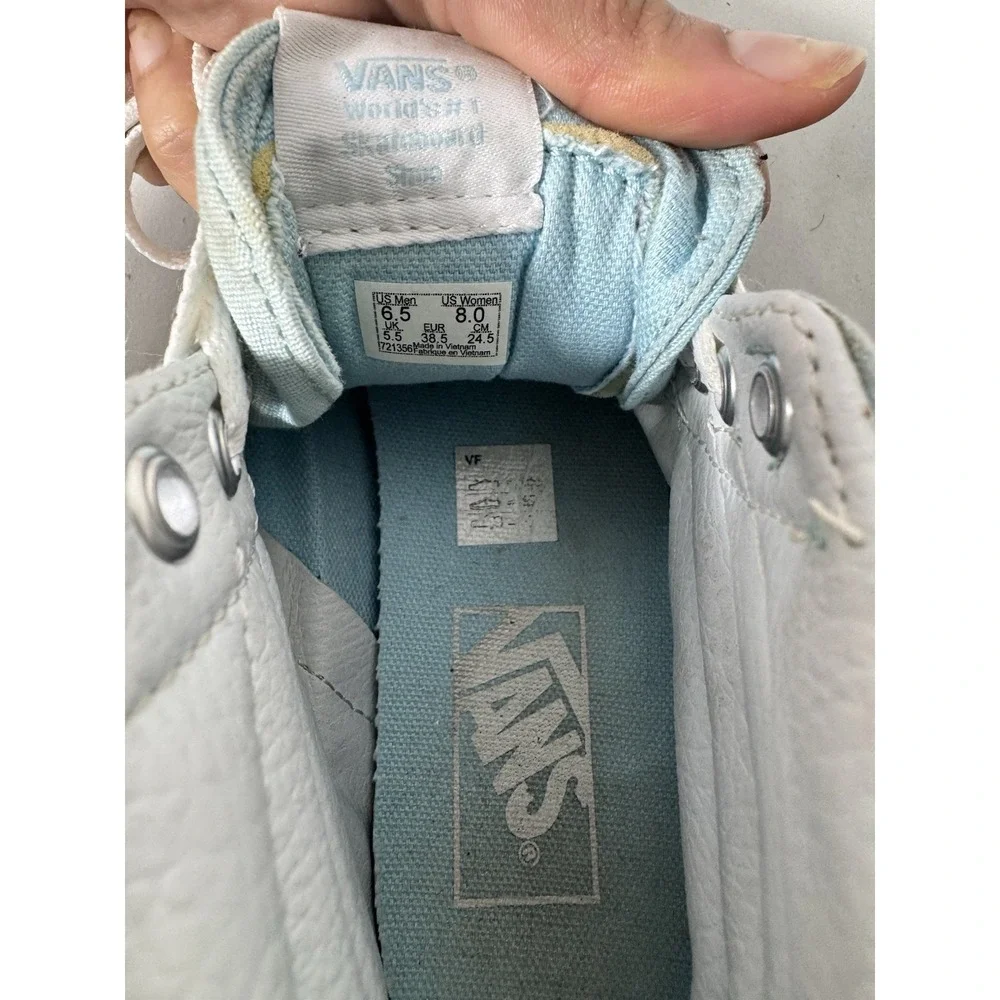 VANS Sk8 Hi Baby‎ Blue Classic Canvas Lace Up Skate Shoes Men's 6.5 Women's 8